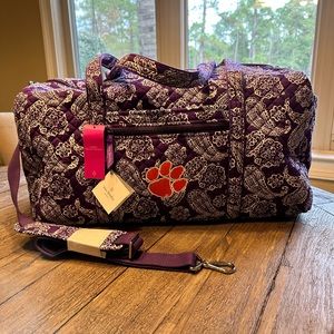 NEW Vera Bradley Clemson Collegiate Large Travel Duffel Bag